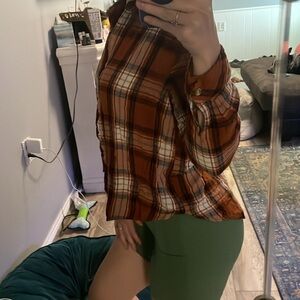 Burnt orange plaid shirt